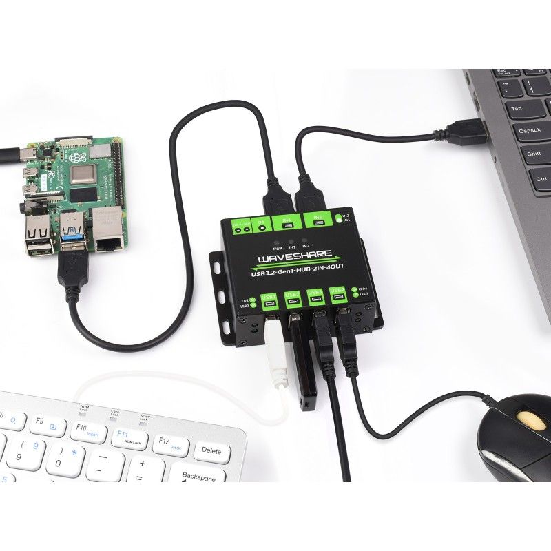 Концентратор USB промислового класу USB3.2-Gen1-HUB-2IN-4OUT (23929)