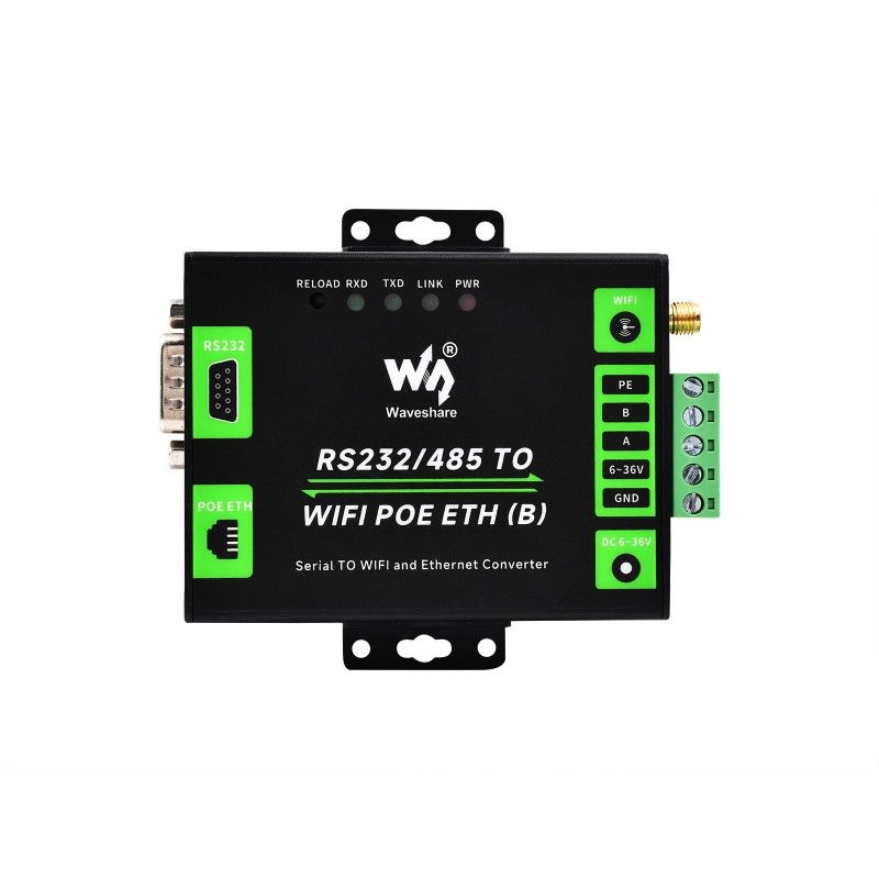 Адаптер RS232/485 TO WIFI POE ETH (B) (25223) – конвертер послідовного порту в Wi‑Fi та Ethernet PoE
