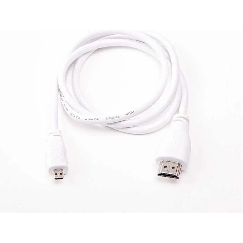 Офіційний Micro HDMI-HDMI кабель для Raspberry Pi, білий (2 метри)