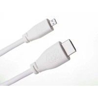 Офіційний Micro HDMI-HDMI кабель для Raspberry Pi, білий (2 метри)