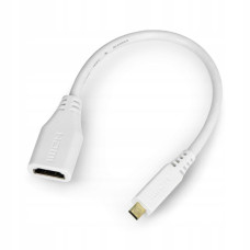Офіційний Micro HDMI to HDMI кабель-адаптер для Raspberry Pi 4 Model B, білий (80 мм)