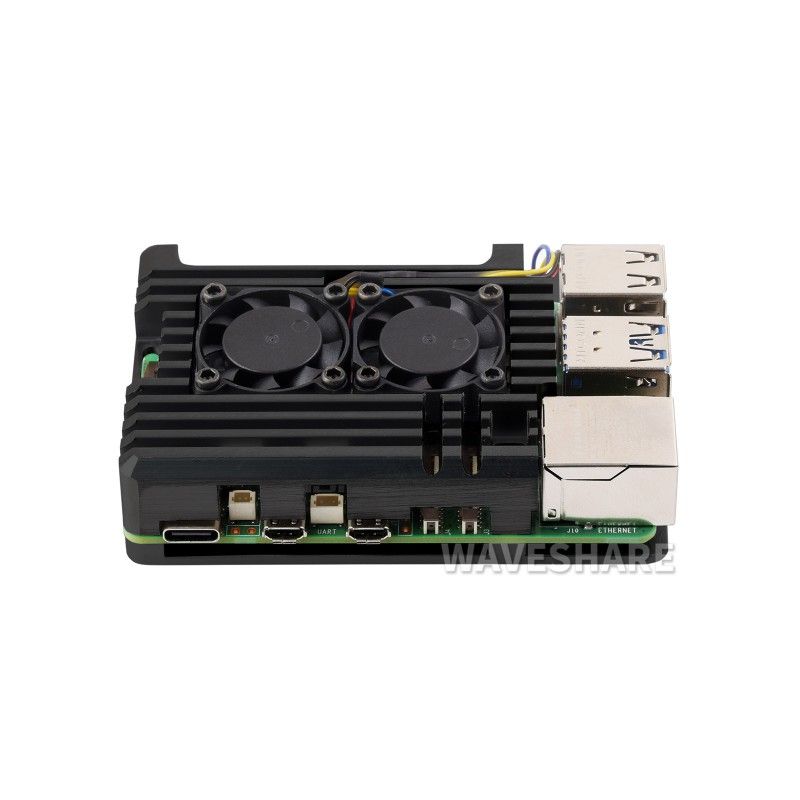 Алюмінієвий корпус для Raspberry Pi 5 з подвійним кулером для охолодження