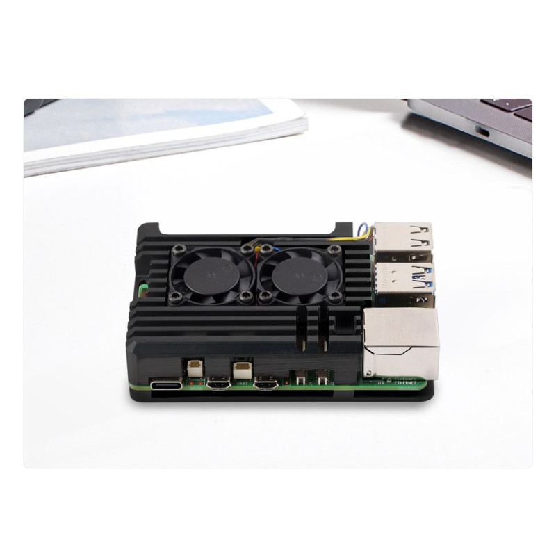 Алюмінієвий корпус для Raspberry Pi 5 з подвійним кулером для охолодження