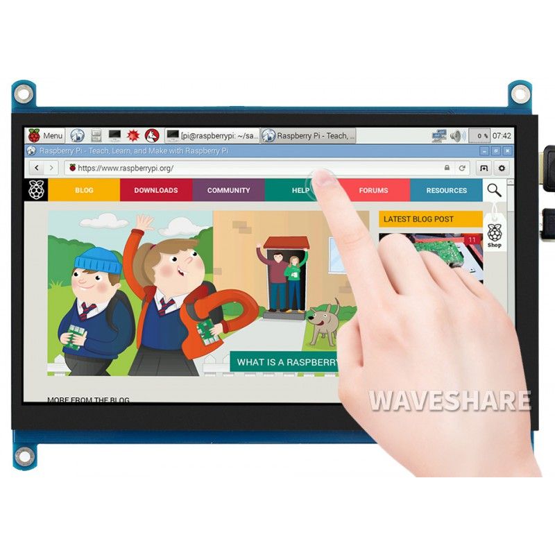 Дисплей 7inch LCD 1024х600 HDMI QLED Capacitive Touch Screen для Raspberry Pi