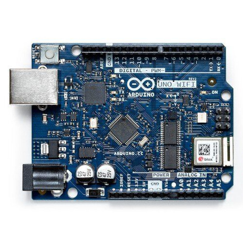 Arduino Uno WiFi Rev 2 ABX00021 з чіпсетом ATmega4809, 32KB флеш, 8-біт, Wi‑Fi модуль ESP32, версія з бездротовою підтримкою