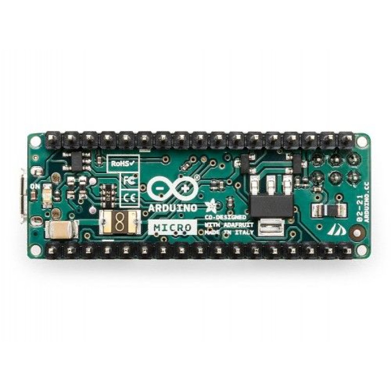 Arduino Micro with Headers A000053 — компактна плата на ATmega32U4 для вбудованих проєктів