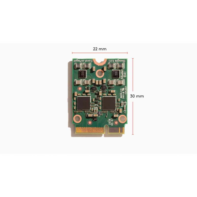 Прискорювач Coral M.2 Accelerator with Dual Edge TPU для ШІ та ML