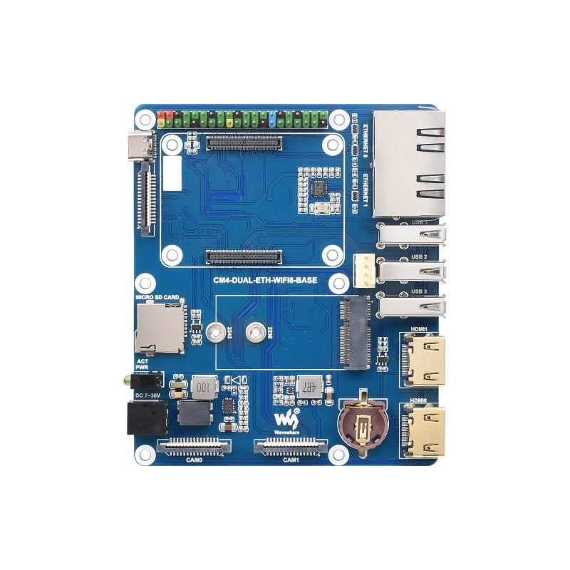 Raspberry Pi Compute Module 4 WIFI6 Dual ETH Base Board (23589) плата розширення для CM4