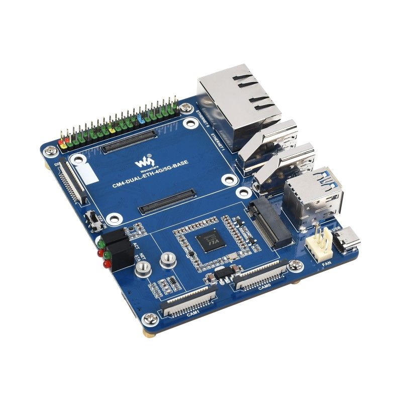 Raspberry Pi Compute Module 4 I/O Board з Dual Gigabit Ethernet та підтримкою 5G/4G
