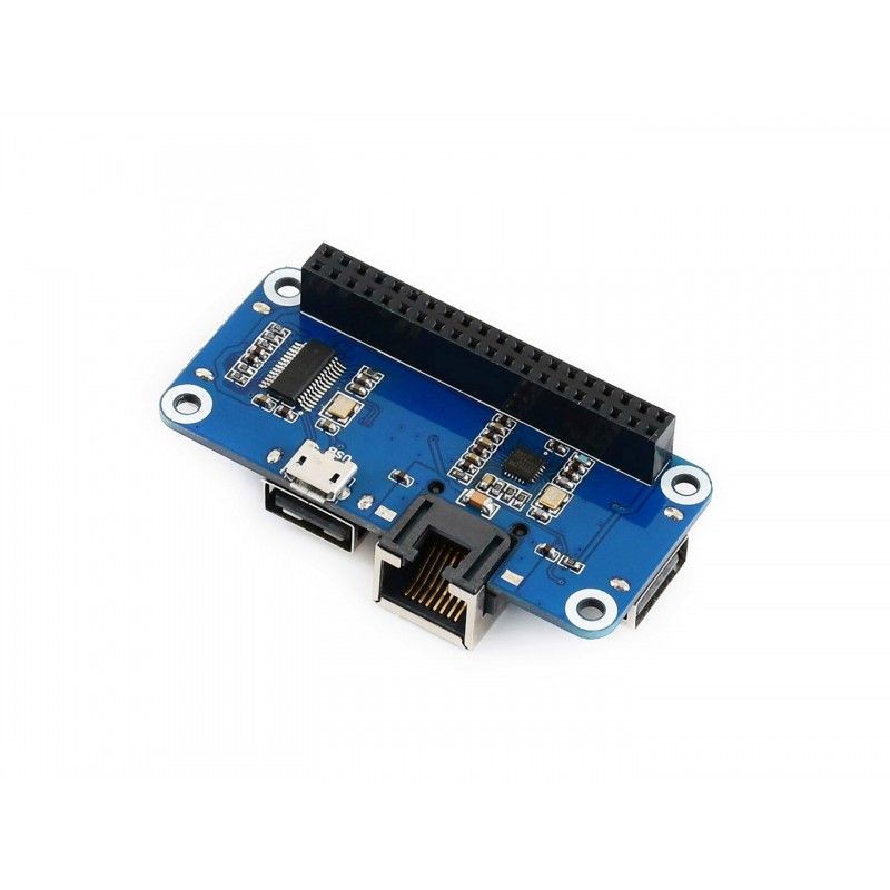 Плата розширення Raspberry Pi ETH/USB HUB HAT (16595) для мережі та USB