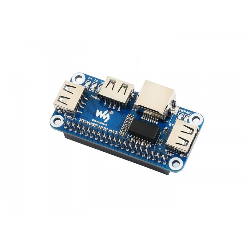 Плата розширення Raspberry Pi ETH/USB HUB HAT (16595) для мережі та USB