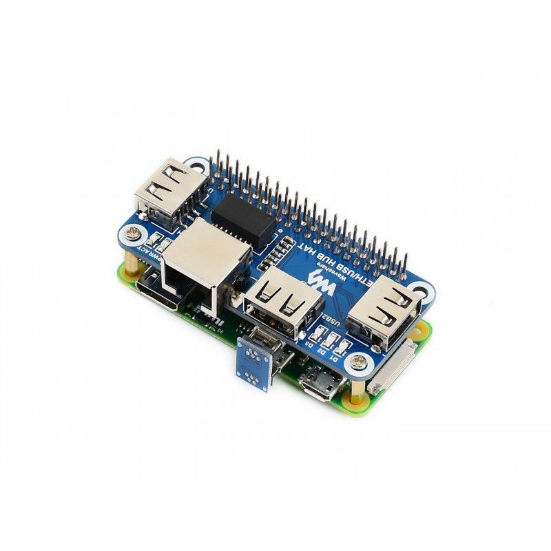 Плата розширення Raspberry Pi ETH/USB HUB HAT (16595) для мережі та USB
