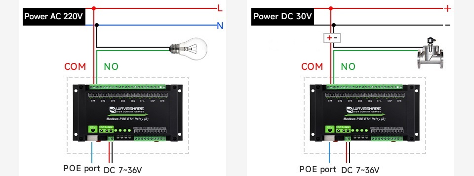 Підключення релейного модуля Waveshare Modbus POE ETH Relay (B)