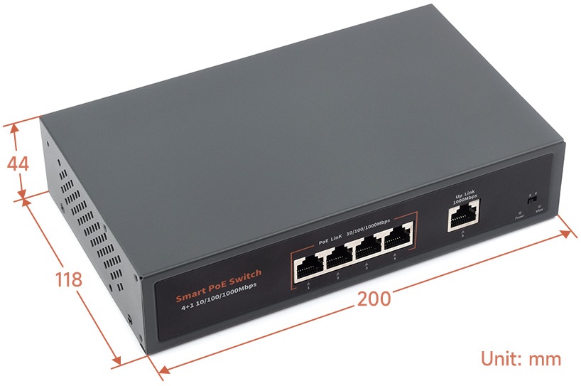 Розміри Gigabit-PoE-Switch-120W Габаритні розміри комутатора Gigabit-PoE-Switch-120W