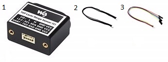 Комплект поставки Waveshare TOF Laser Range Sensor (D) з кабелями GH1.25 4PIN