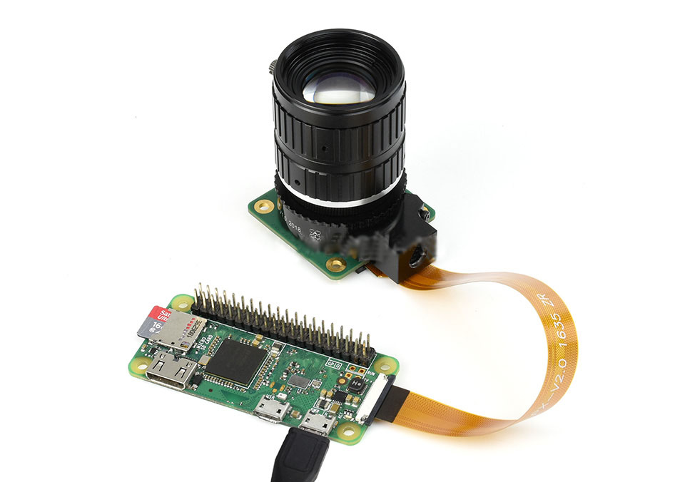 Підключення Raspberry Pi High Quality Camera з телеоб'єктивом 35mm до Raspberry Pi Zero за допомогою додаткового кабелю