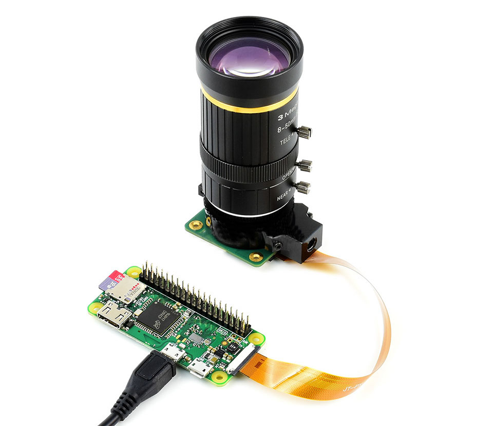 Підключення камери Raspberry Pi HQ з об’єктивом 8-50mm до Raspberry Pi Zero через спеціальний кабель