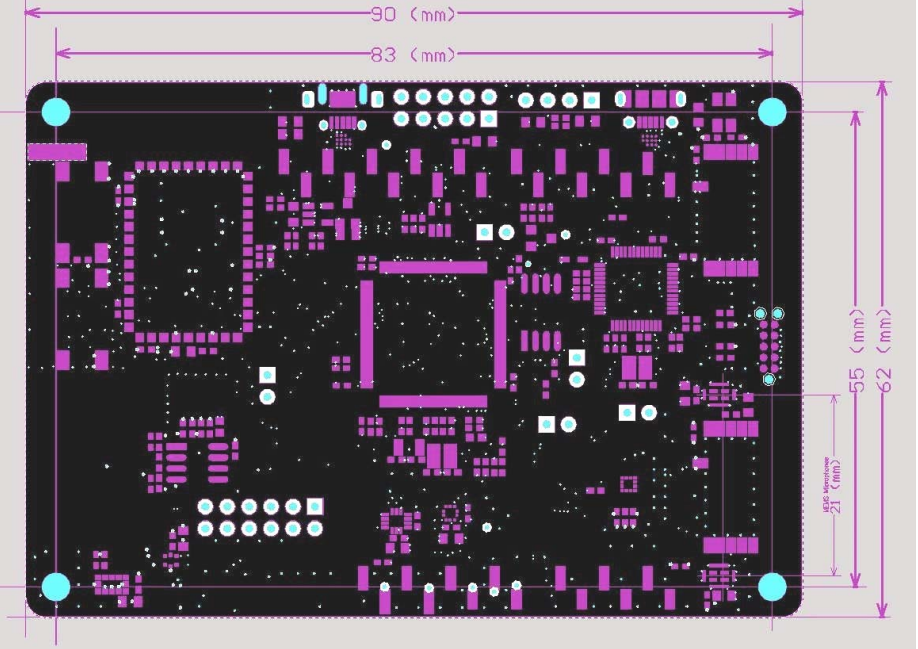Габарити відлагоджувальної плати B-L475E-IOT01A1