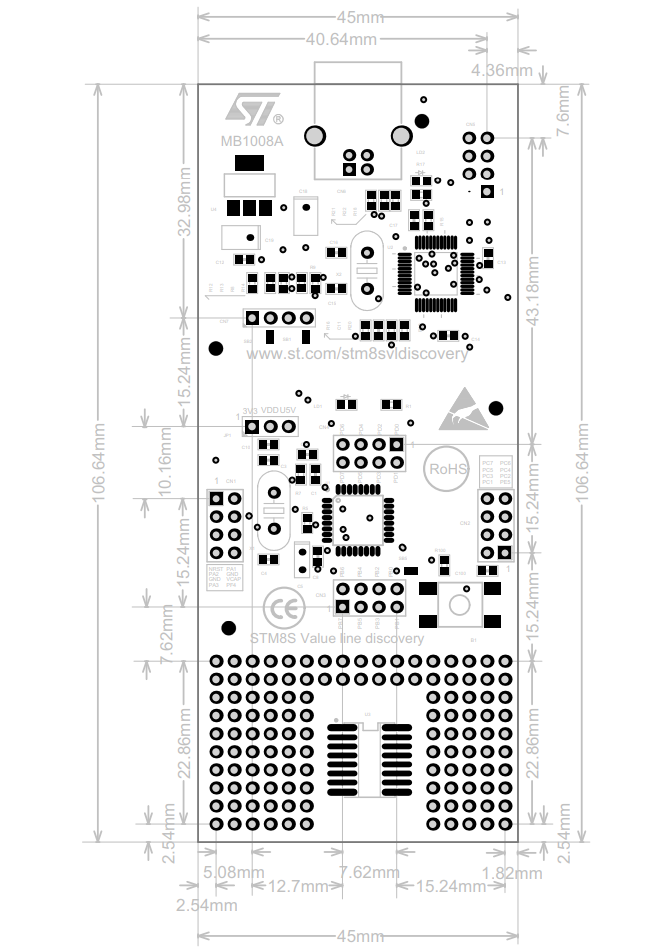 STM8SVL DISCOVERY — габарити