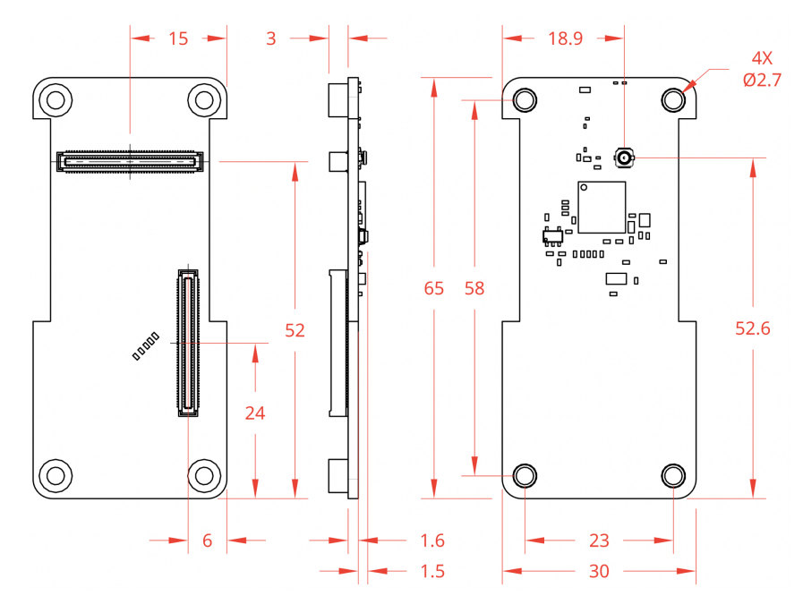 Габарити Coral Wireless Add-on для Dev Board Micro
