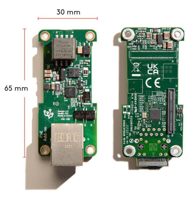 Coral PoE Add-on для Dev Board Micro — загальний вигляд
