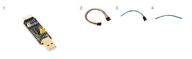 Комплектація Waveshare Pi UART Debugger Комплект поставки Waveshare Pi UART Debugger з кабелями