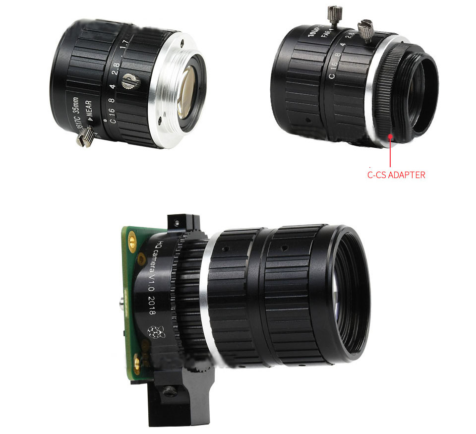 Підключення телеоб'єктива Raspberry PI 35mm до Raspberry Pi High Quality Camera через C-CS адаптер