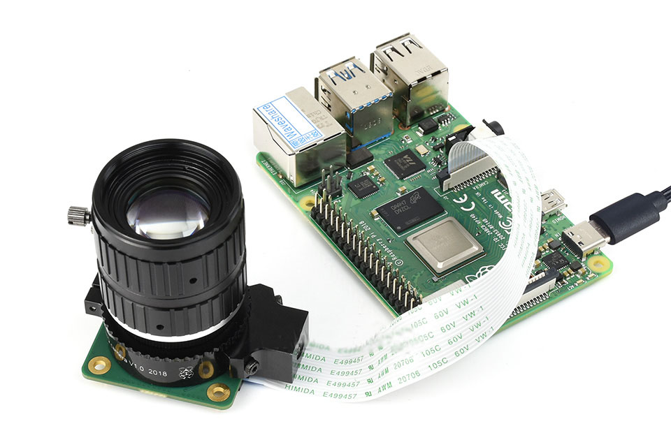 Підключення Raspberry Pi High Quality Camera з телеоб'єктивом 35mm до плати Raspberry Pi стандартним кабелем