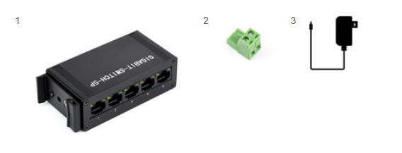 Gigabit-Switch-5P — комплект поставки Waveshare