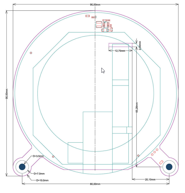 STM32U5A9J-DK — габарити (вид 3)