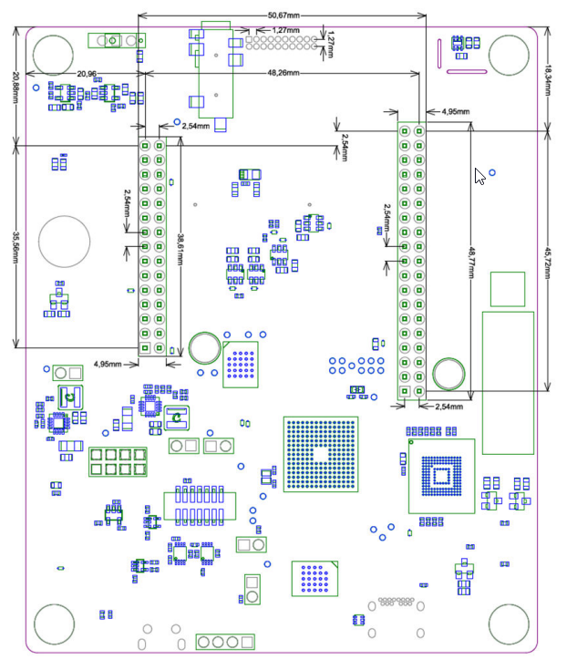 STM32U5A9J-DK — габарити (вид 2)