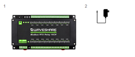 Комплект поставки Waveshare Modbus RTU Relay 16CH