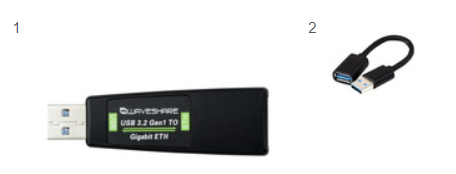 Комплект поставки адаптера USB 3.2 Gen1 TO Gigabit ETH Waveshare Комплект поставки адаптера USB 3.2 Gen1 TO Gigabit ETH Waveshare