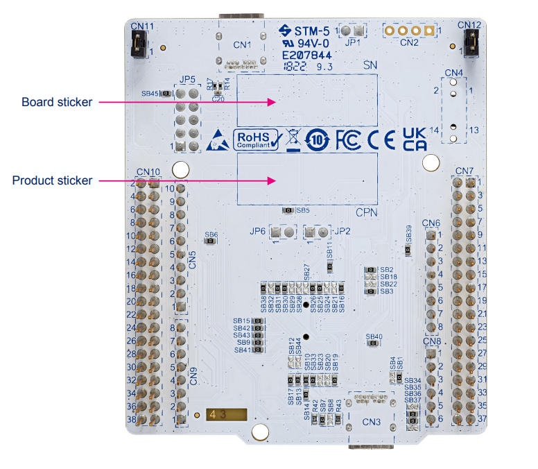 NUCLEO-H503RB — інтерфейси та роз’єми (вид 2)