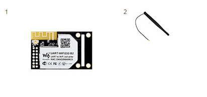 UART-WIFI232-B2, комплект поставки з антеною