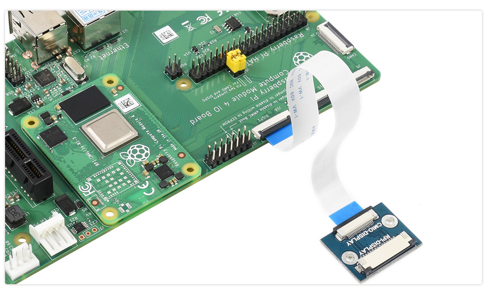Підключення адаптера Compute Module DSI Display (19134) до Raspberry Pi Compute Module 4 IO Board