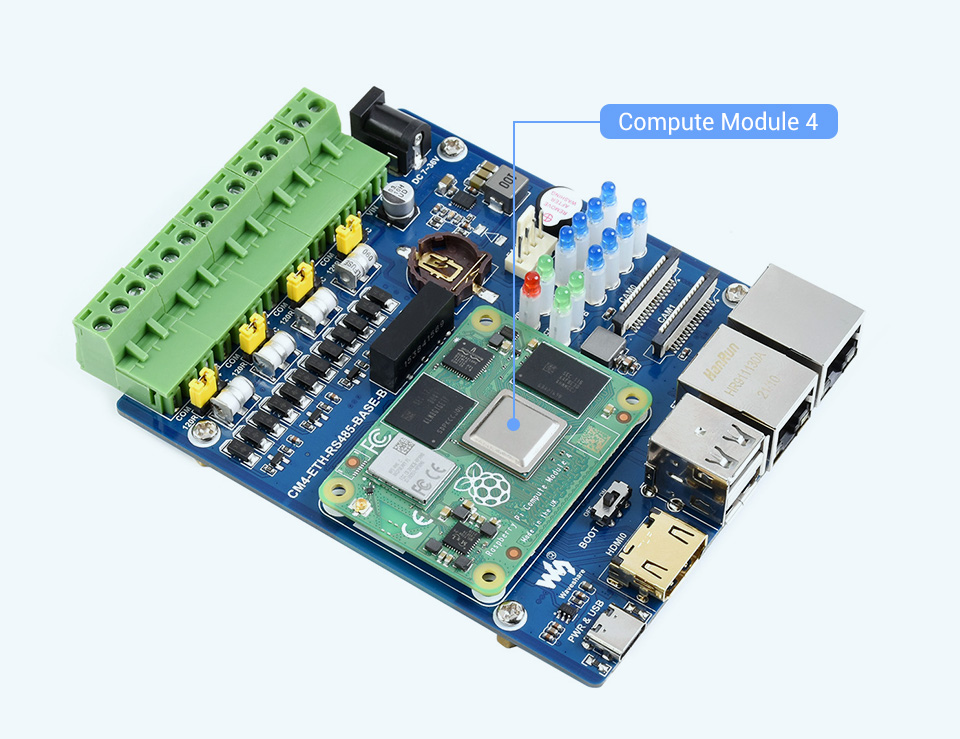 Waveshare 21666 — плата Dual ETH Quad RS485