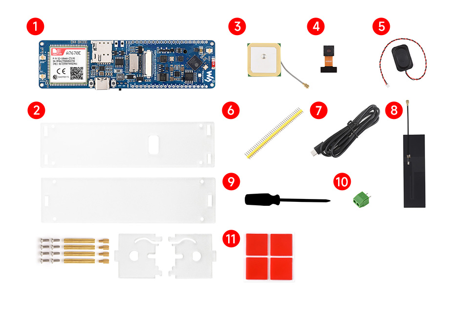 Комплект поставки ESP32-S3-A7670E-4G Waveshare