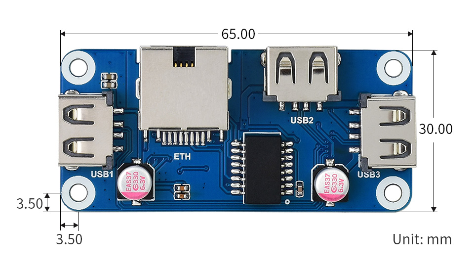 ETH-USB-HUB-BOX — габарити (варіант)
