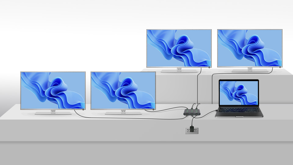 Приклад підключення HDMI сплітера 1→4