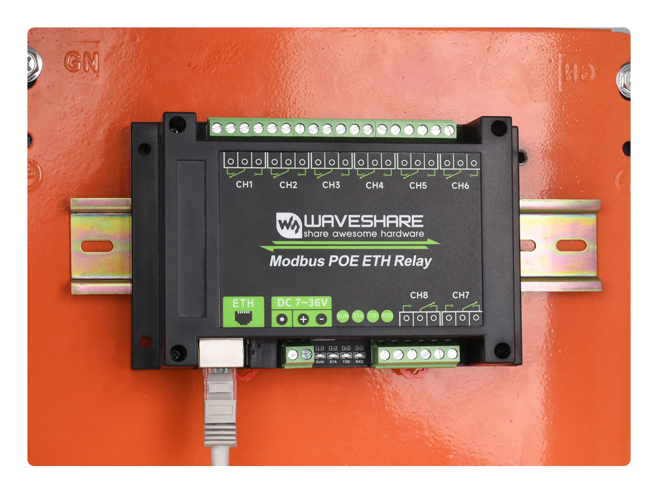 Waveshare Modbus POE ETH Relay 24964, загальний вигляд модуля