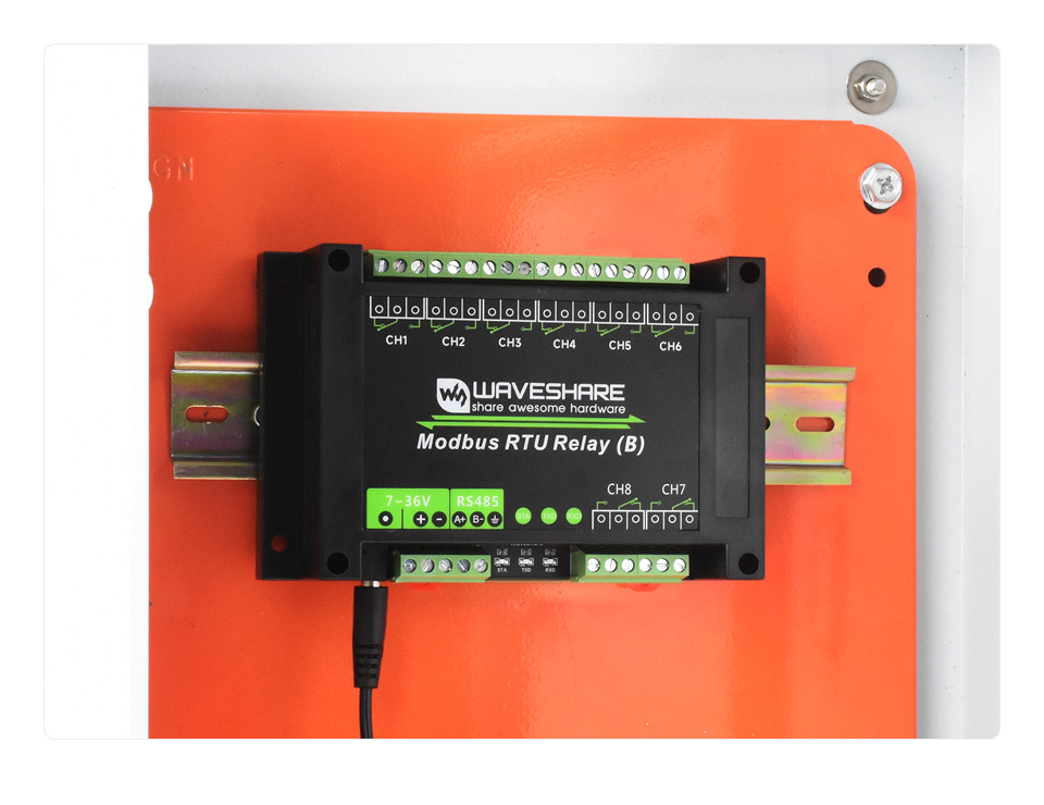 Комунікаційні та клемні роз’єми модуля Waveshare Modbus RTU Relay (B)