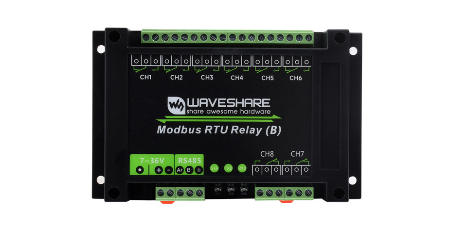 Комплект поставки Waveshare Modbus RTU Relay (B)
