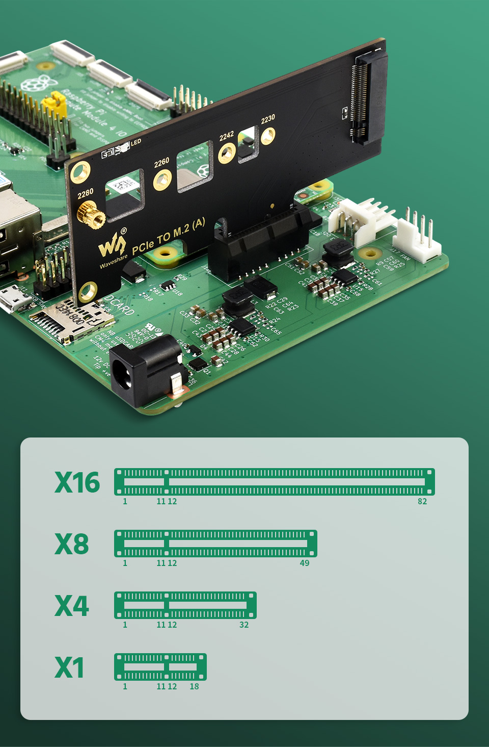 Адаптер PCIe to M.2 (19091) встановлення в різні роз’єми PCI-E