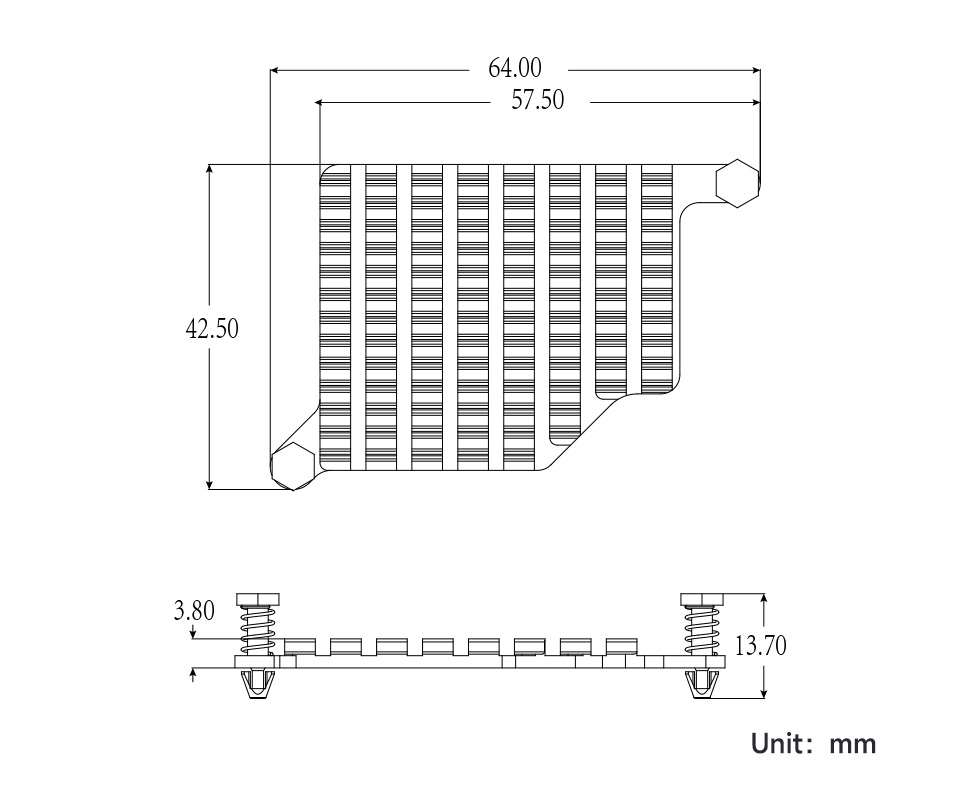 Pi5-Passive-Cooler-C: креслення розмірів