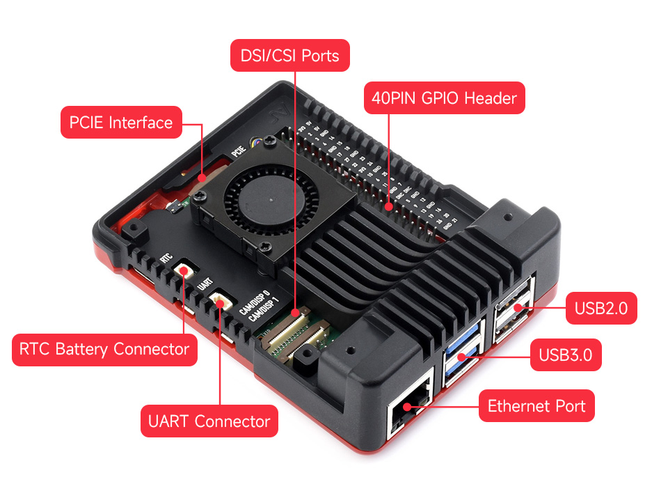 Деталі корпусу Argon NEO для Raspberry Pi 5
