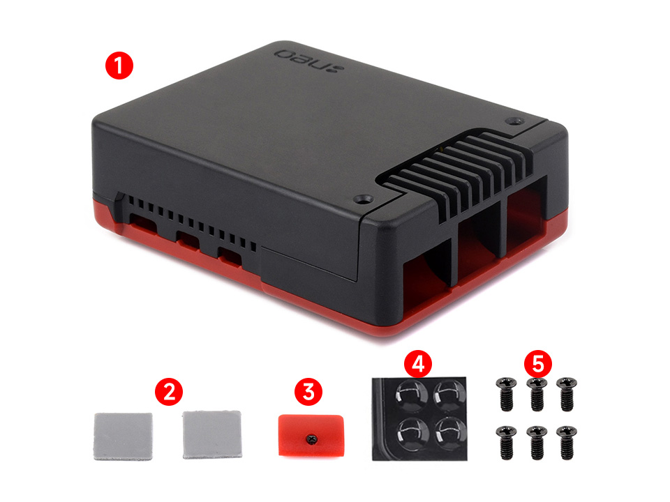 Комплектація корпусу Argon NEO для Raspberry Pi 5