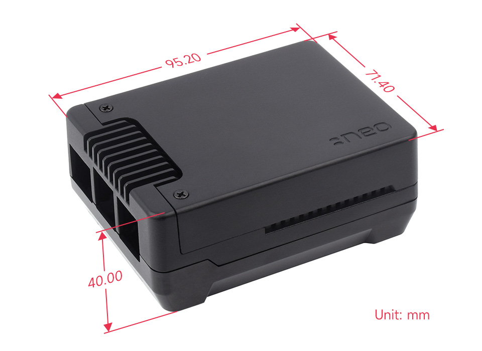 Габарити корпусу Argon NEO з M.2 для Pi 5