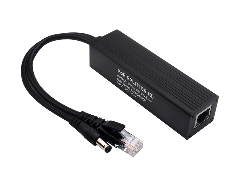 Комплект поставки PoE сплітера Waveshare POE-SPLITTER-25W-5.5-2.1