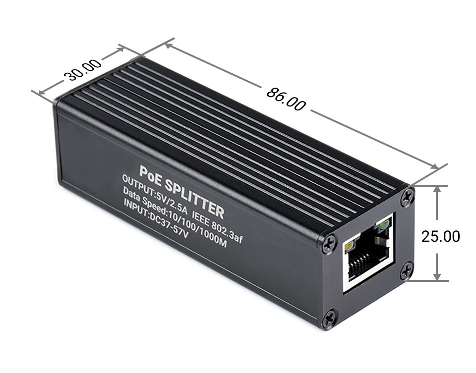 Розміри PoE Splitter Type-C в міліметрах